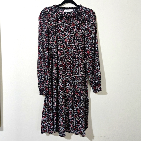 Loft Heart Tie Neck Swing Dress - Picture 1 of 6